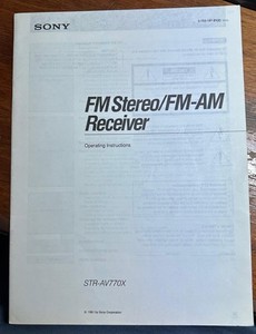 Original OEM Sony FM Stereo FM/AM Receiver STR-AV770X Operating Instructions