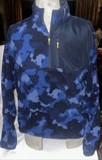 Starter Sweater Mens Large Blue Camo Quarter Zip Up Tech Long Sleeve Outdoor