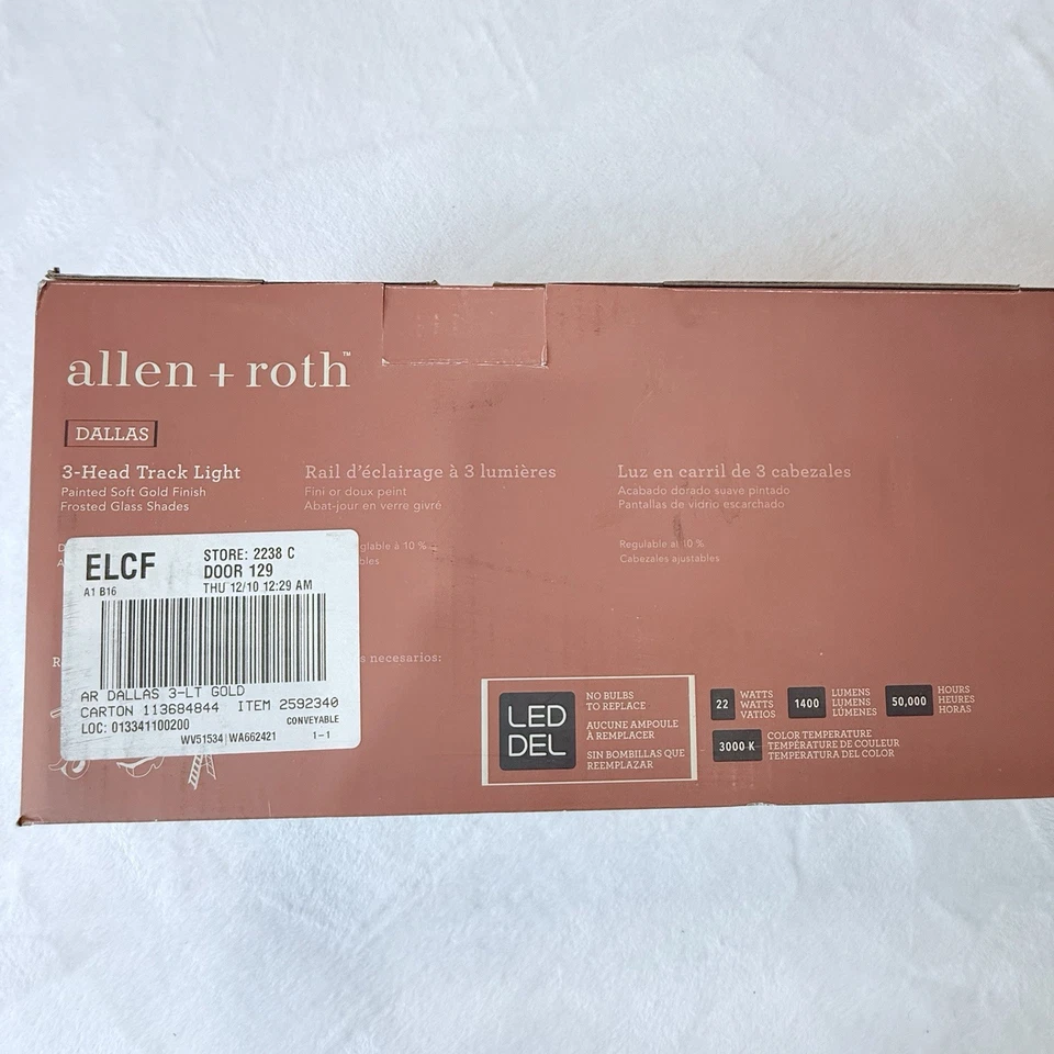 allen + roth Dallas 3 Light 23.25 in. New Soft Gold Dimmable LED Fixed Track Bar - Image 4 of 4