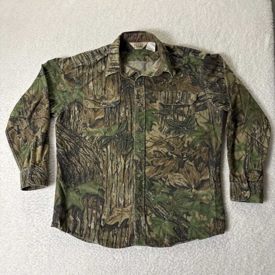 Vintage Walls Realtree Camo Cotton Flannel Button Up Shirt Mens Large USA Made - Image 2 of 4