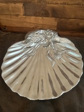 Belaverra Large Silver Plated Scalloped 16&rdquo; Star Fish Sea She&rsquo;ll Tray,