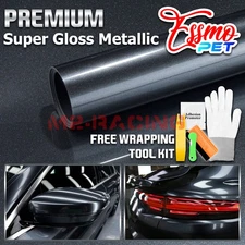 ESSMO PET Super Gloss Metallic Shadow Gray Vehicle Vinyl Wrap Decal Like Paint