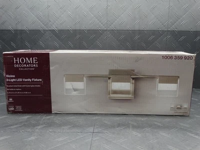 HOME DECORATORS COLLECTION Home Decorators VICINO 21in 3-Light Brushed Nickel Vanity Light 204984A
