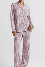 SKIMS Bloom Multi Mini Animal Print Long Sleeve Pajama Set Top Pants S NWT