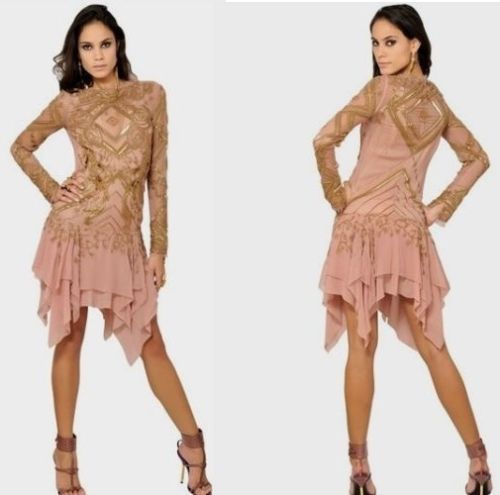 New EMILIO PUCCI Runway Pink,Gold Embroidery Beaded dress It42,US 6-8,UK  10,S-M