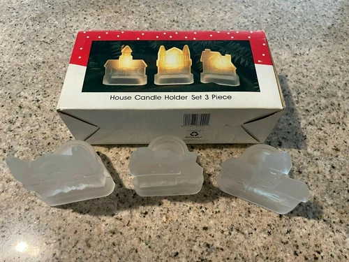  MINT IN BOX International Christmas 3 Church Votives by International Silver Co - product listing photo