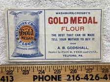 1910s 1920s 1930s Gold Medal Flour Washburn Crosby's Telford Godshall PA Vintage