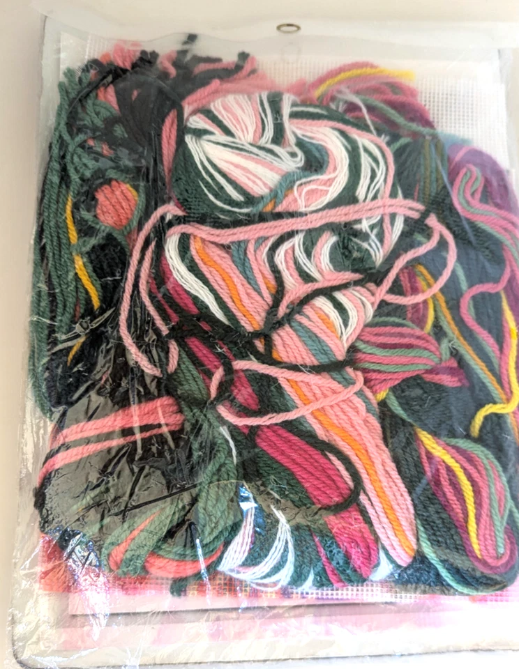 Dimensions Needlepoint Pink Peony 12 Mesh Floral Pillow Finished 14" x 14" SM - Image 2 of 2