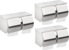3Pack Double Roll Toilet Paper Holder Dispenser with Shelf Storage-Commercial 2-
