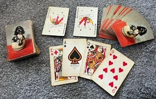 old/vtg G&O CLEANERS SPANIEL DOG Playing Card Deck REDI-SLIP BROWN BIGELOW Rare