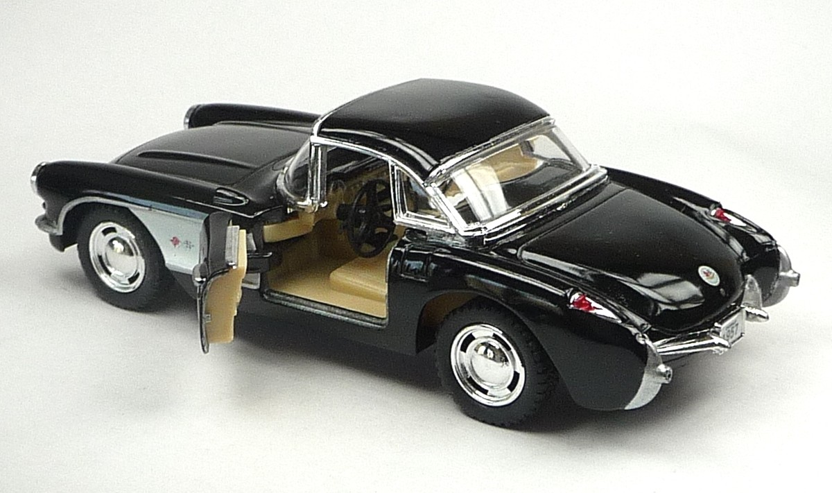 Giocattolo Auto D'epoca Modellino Auto Kinsmart Chevrolet Corvette 1957 In Scala 1:34 - Pressofusa, Colore Rosso Auto Giocattolo Pressofuso - Foto 9