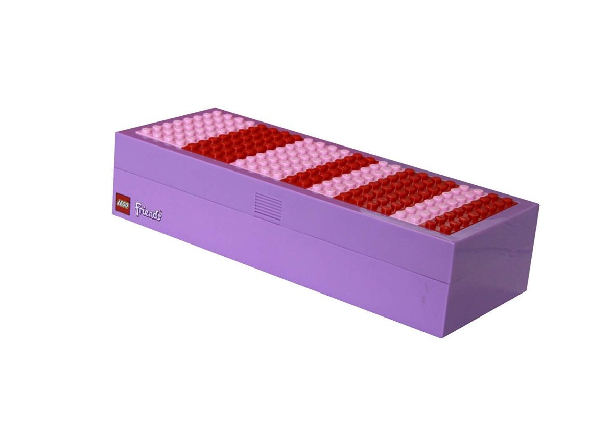 LEGO FRIENDS ELEMENTS PENCIL CASE SOLID BOX BUILDABLE STICKERS