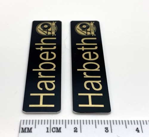 HARBETH Speaker Custom Metal Badges Logo Pair 40th Anniversary Gold - Picture 6 of 7