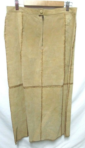 Selene Suede w/ Lace long midi skirt taupe lined NEW NWT Size Sz Medium Md M - Picture 8 of 12