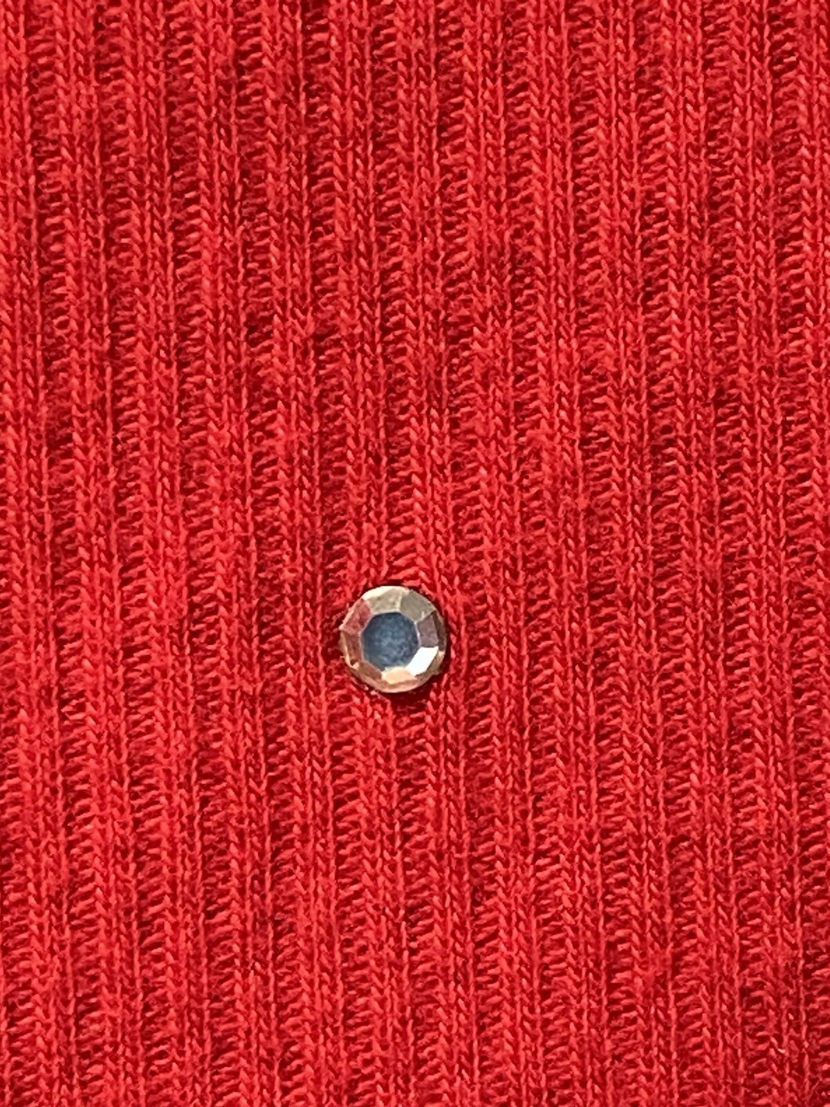 Basic Editions Pullover Top Red w/Crystals Short … - image 4