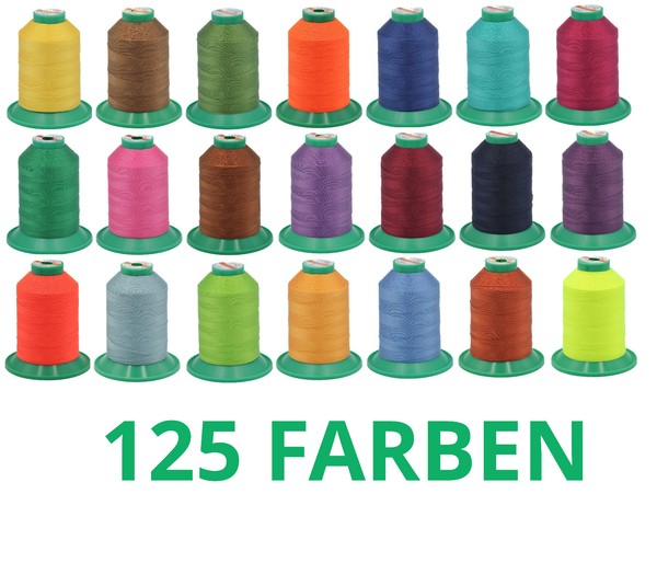 Hilo de cuero Tytan 40 1000 m poliéster resistente al desgarro hilo acolchado fuerte 125 colores