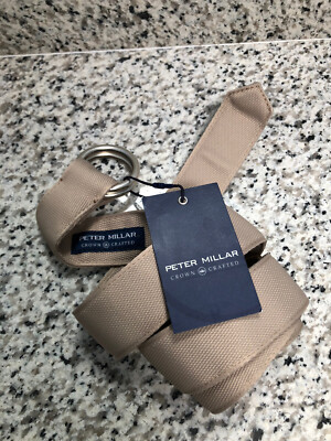 New Peter Millar Golf Jubilee O-Ring Belts Mens XXL  Flax BELTS Belt $79