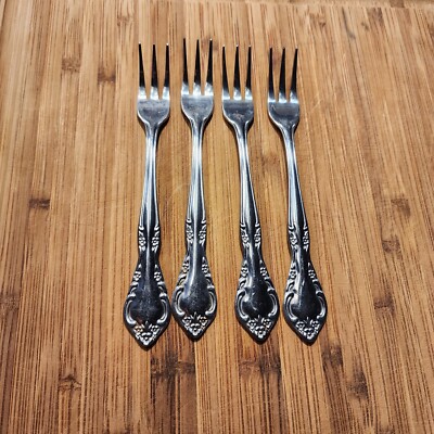 4 Estia CASCADE Stainless Steel  Seafood Cocktail Oyster Forks 