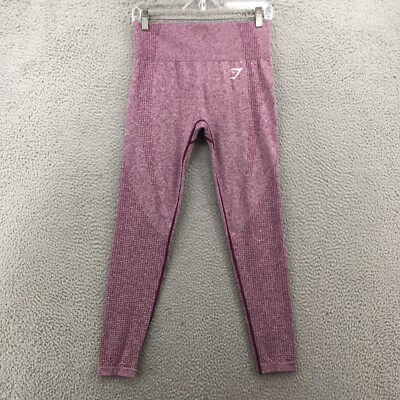 Gymshark Leggings Womens (actual 28x26) Purple Mid Rise Elastic Waist Pull On