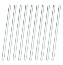 Eisco Labs 10 Pack of  7.9" Glass Stirring Rods - Rounded Ends - 6mm Diameter