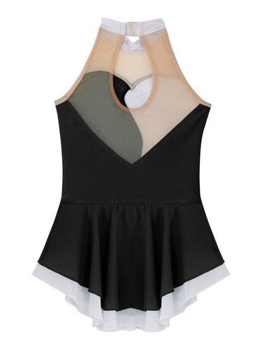 Mädchen Eiskunstlauf Kleid Ärmellos Ballettkleid mit Strass Rollschuh Tanzkleid - Picture 44 of 92