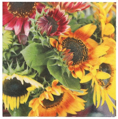 Couleur Nature Sonnenblumen Servietten – Handgedruckt, 100 % Baumwolle, Maschinenwaschbar