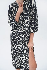 Zara black ikat print midi dress BNWT Size XL