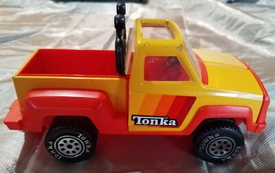 Vinetage 1979 Yellow Tonka 9 '' Pick Up Pressed Steel And Plastic