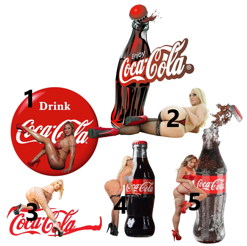 Coca-Cola PIN UP Waterproof 3 Pc Decal Sticker - Photo 1/1