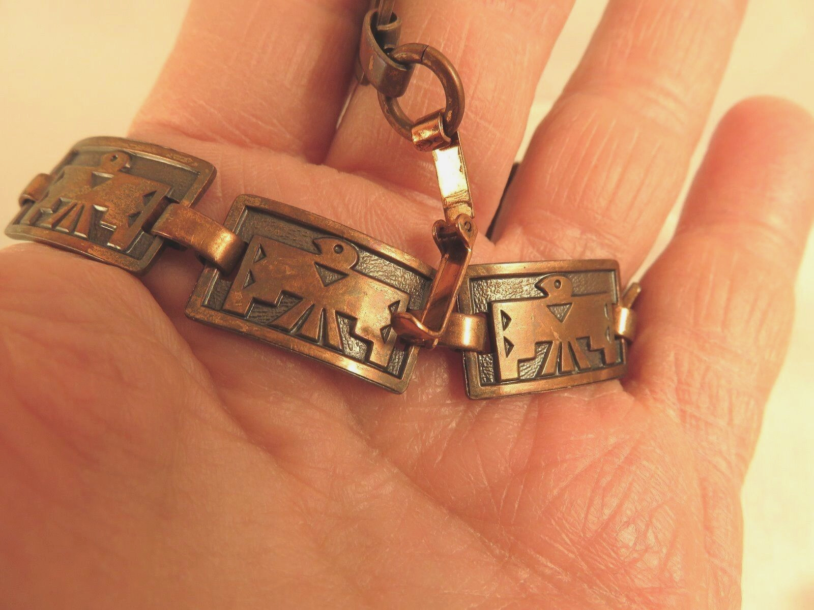 Copper Thunderbird Rectangular Link Bracelet  (62… - image 3