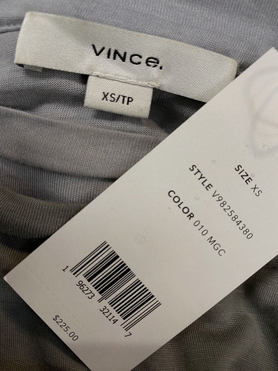 Vince Women's Gray Double-Layer Long-Sleeve T-Shirt Top Size XS | eBay