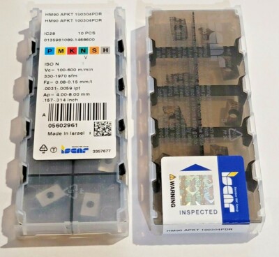 10 Inserts De Fraisage Iscar HM90 APKT 1003PDR - Carbure, Pour Fraiseuse