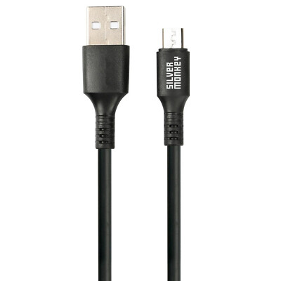 SILVER MONKEY USB-A auf Micro USB 1 m Cable Laden Datenübertragung Kabel Schwarz