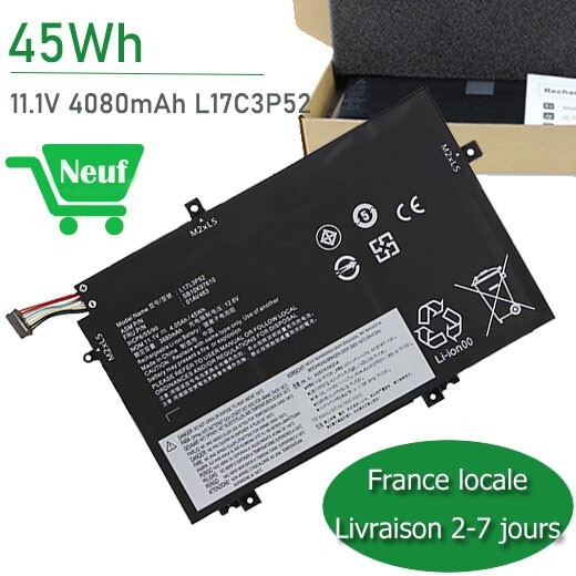 Batterie L17M3P54 anti-coupure pour ordinateur portable Lenovo ThinkPad L15 Gen 2