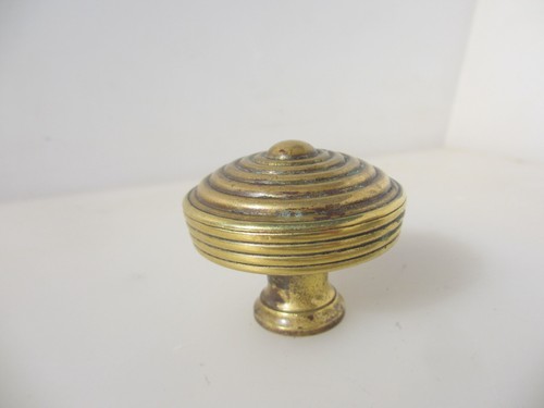Victorian Brass Door Handle Knob Old Antique Regency Georgian Reeded Beehive x1 - Picture 3 of 12