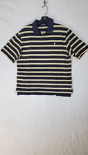 POLO GOLF RALPH LAUREN Men's Size M Pima Cotton Striped Blue Yellow Shirt 