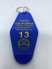 Motel Key Fob/ Key Chain- Hotel California: Fast Shipping Blue PALM TREE 🌴