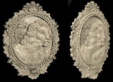 3D STL Model TWO LIONS IN THE FRAME for CNC Router Aspire Artcam 3D Printer Cut