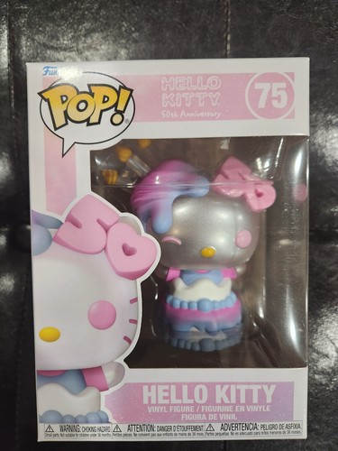 POP FUNKO HELLO KITTY VINYL FIGURE #75 50TH ANNIVERSARY CAKE SANRIO W.PROTECTOR - Picture 2 of 7