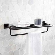 Signature Hardware SHHBRKMB Hibiscus Towel Rack SH446836 - Matte Black