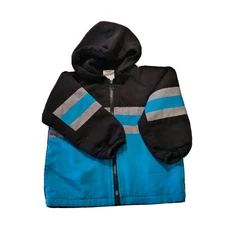 Toddlers Okie Dokie 2 piece Jacket/pants set, Size 3T, Black w/Blue &Gray stripe