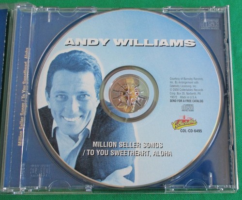 3 Andy Williams CD Christmas Album Million Seller Songs Aloha Sweetheart - Imagen 13 de 15