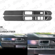 Real Carbon Fiber Front Door Lift Switch Panel Cover For Ford F150 Raptor 09-14