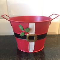 Santa Tin Bucket With Handles 4 Tall X 5 Wide Greenbrier International Santa Tin Bucket With Handles 4 Tall X 5 Wide Greenbrier International