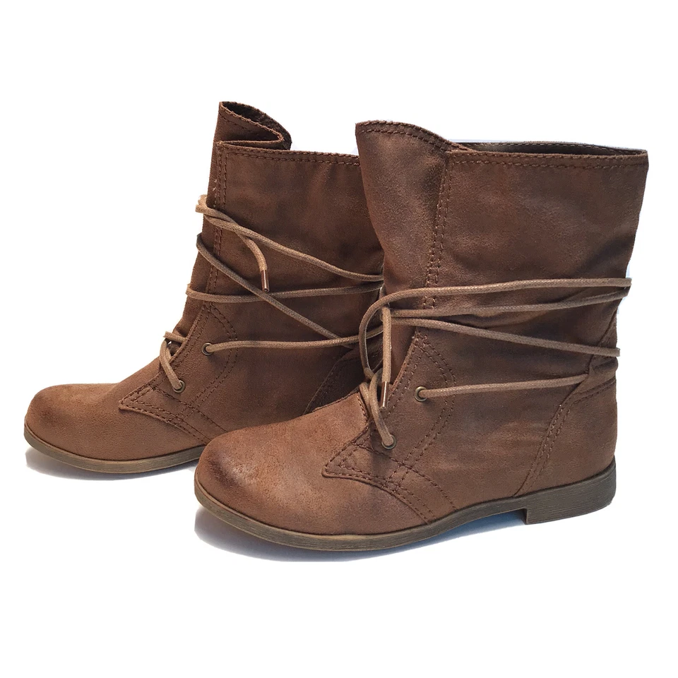 Botas vaqueras Sugar Will Do marrón con cordones coñac talla 5,5 NUEVAS Foto 2 de 4