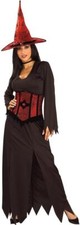 Fashion Witch Wicked Sorceress Black Goth Fancy Dress Up Halloween Adult Costume