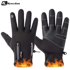 Winter 5-Finger Touchscreen Gloves Windproof Anti-Slip Warm Gloves for Men Women