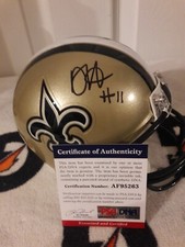 DEONTE HARRIS SIGNED NEW ORLEANS SAINTS MINI HELMET ASSUMPTION COLLEGE PSA DNA