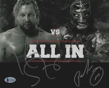 Foto firmada por Pentágono Jr Kenny Omega 8x10 certificado de autenticidad BAS WWE nueva lucha libre profesional de Japón