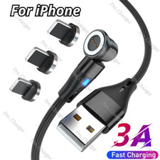 For iPhone 14 13 12 11 XR X 8 7 6 Plus Magnetic USB Fast Charger Data Cable Cord